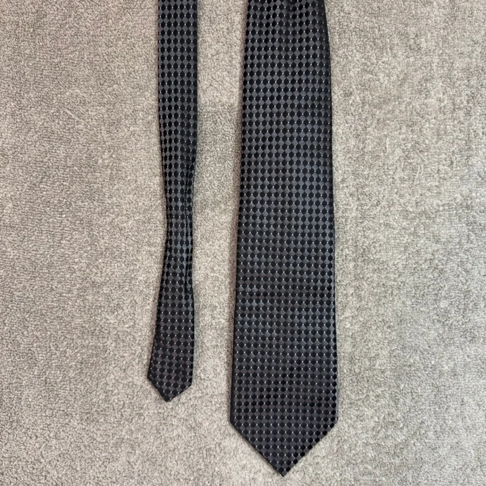Donald J Trump Signature Collection Silk Tie Black Grey Geometric Diamond Woven